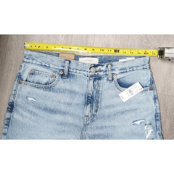 Pacsun Jeans Mid Rise Straight Leg 31x32  NWT Distressed Light Wash Denim Relax - Picture 7 of 11